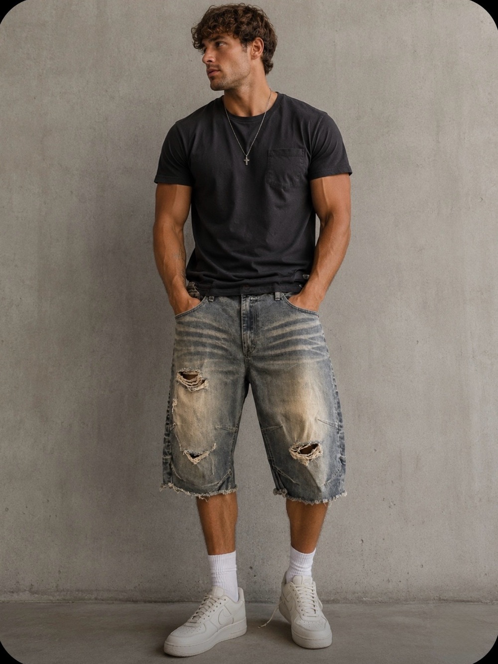 ULTRA THRASHED HYDRAULIC ARC DENIM SHORTS 🔥size 38